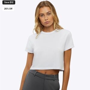 Cuts Almost Friday Tee Cropped White Crop Top